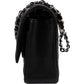 Chanel Quilted Caviar Leather Palladium Medium Double Flap Shoulder Bag