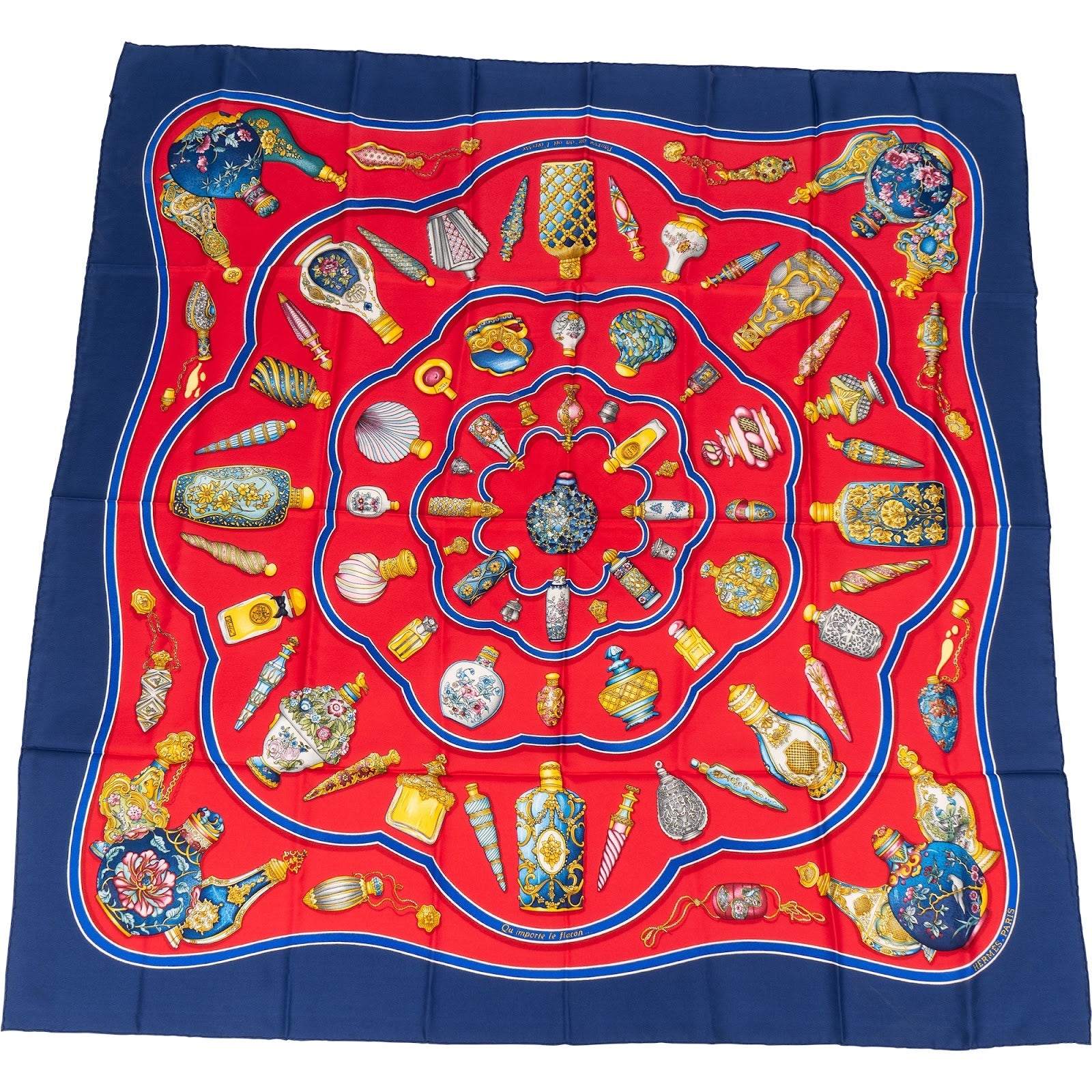 Hermès Silk Qu'importe le flacon Carré 90 Tuch Scarf