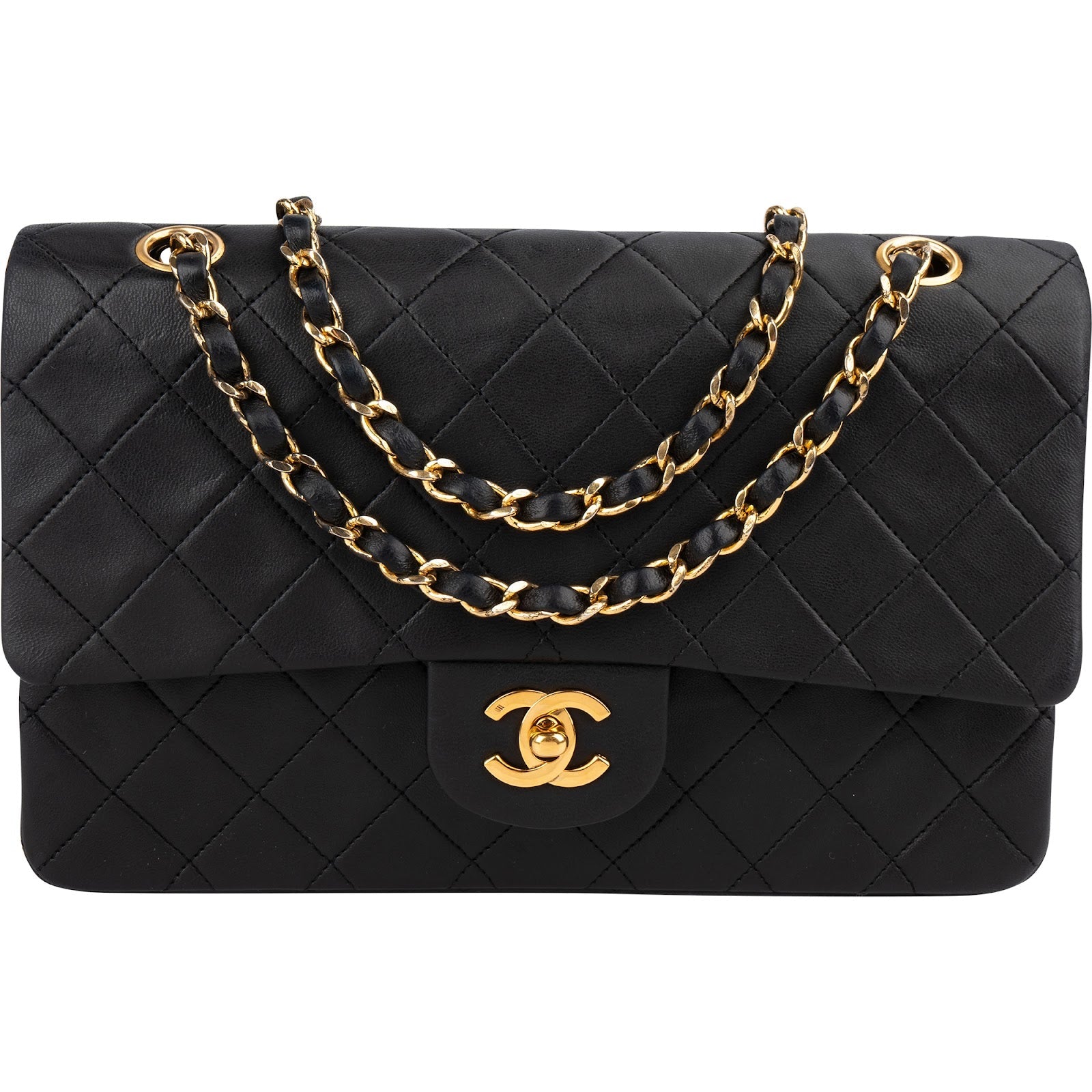 Chanel Quilted Lambskin 24K Gold Medium Double Flap Shoulder Bag