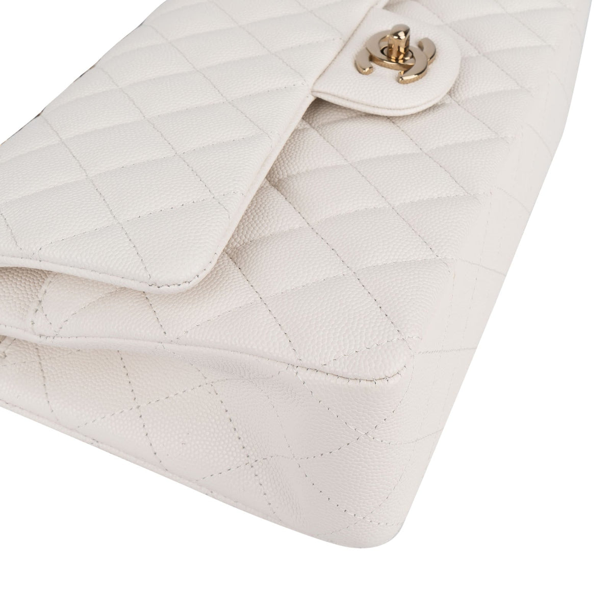Chanel Quilted Caviar Leather Medium Double Flap Shoulder Bag