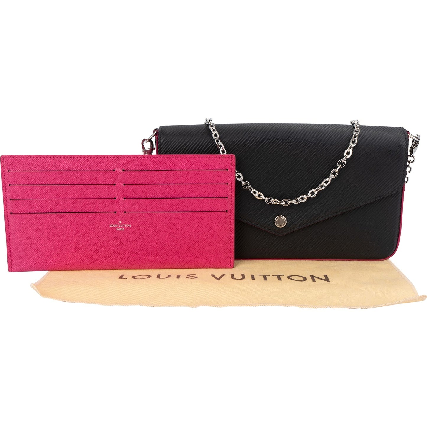 Louis Vuitton Noir Epi Leather Bicolor Pochette Felicie Crossbody Bag