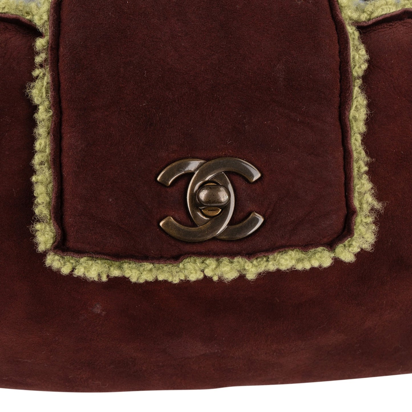 Chanel Suede and Shearling CC Handbag