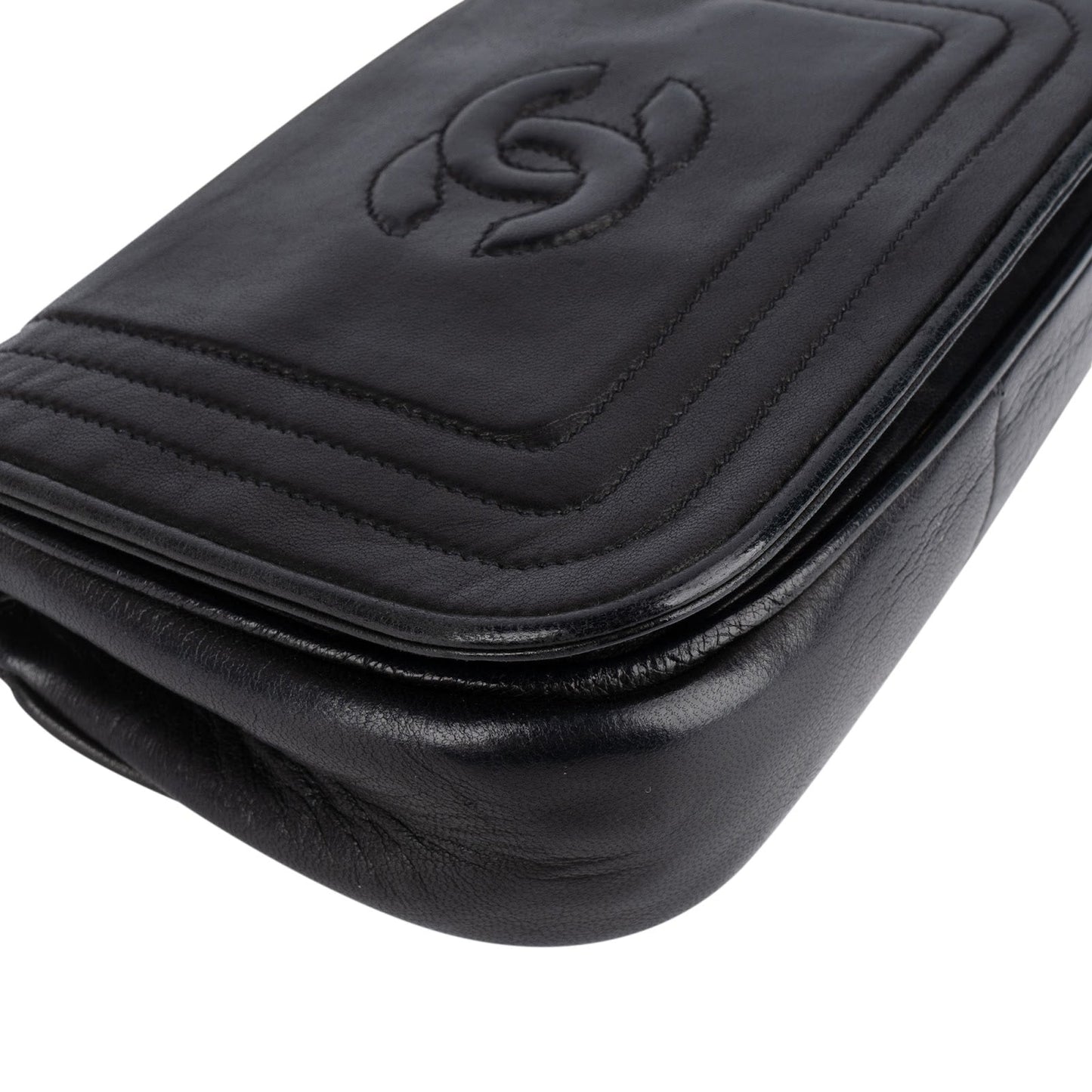 Chanel Lambskin CC Single Flap Camera Crossbody Bag