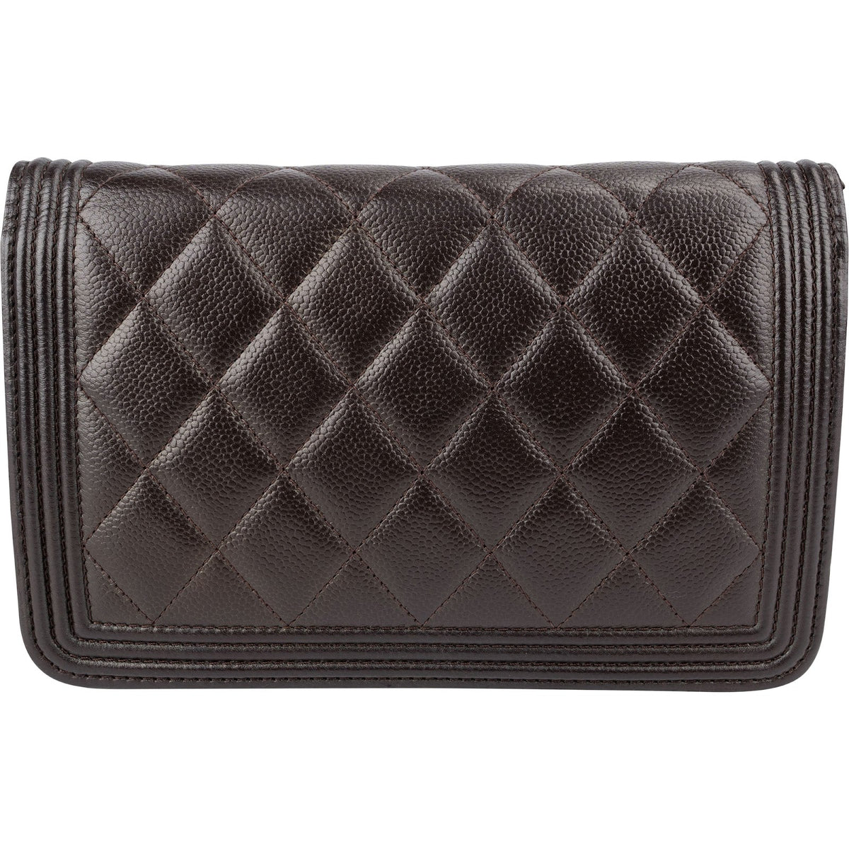 Chanel Quilted Caviar Leather Boy Wallet On Chain Crossbody Bag