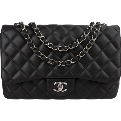 Chanel Quilted Lambskin Jumbo Single Flap Crossbody Bag