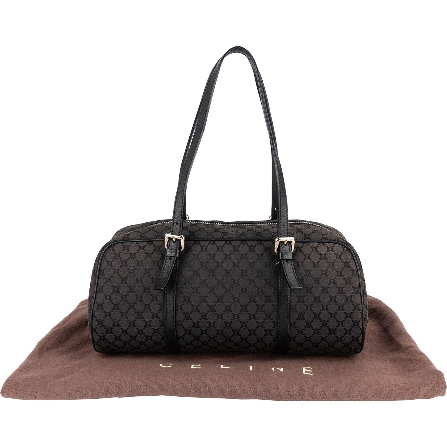 Celine Black Macadam Nylon Boston Shoulder Bag