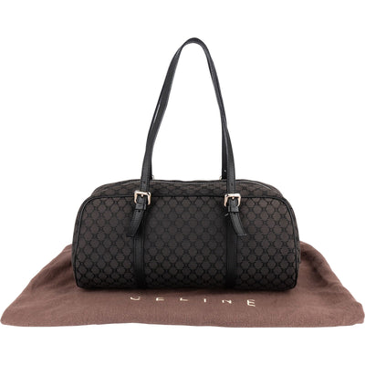 Celine Black Macadam Nylon Boston Shoulder Bag