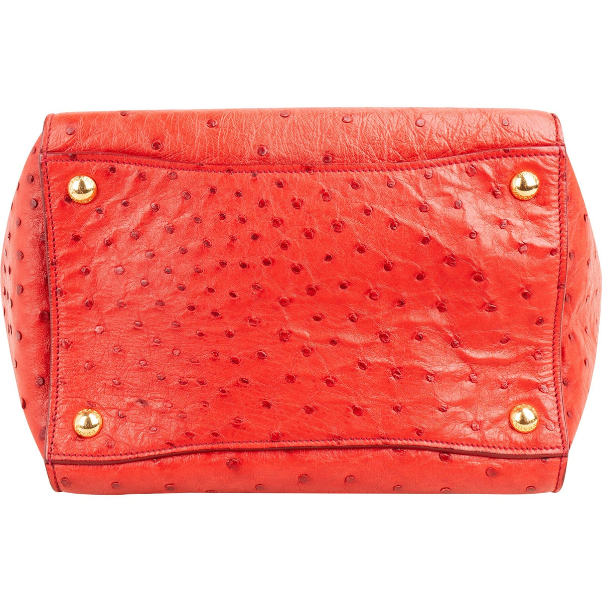 Prada Ostrich Leather Twin Pocket Tote Handbag