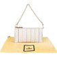Fendi Monogram FF Zucca Pequin Rainbow Striped Pochette Accessoires Handbag