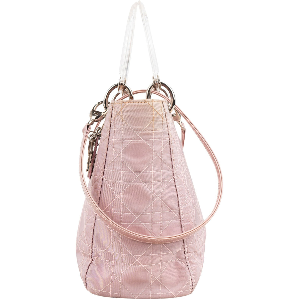 Christian Dior Nylon Cannage Transparent  Lady Dior Handbag