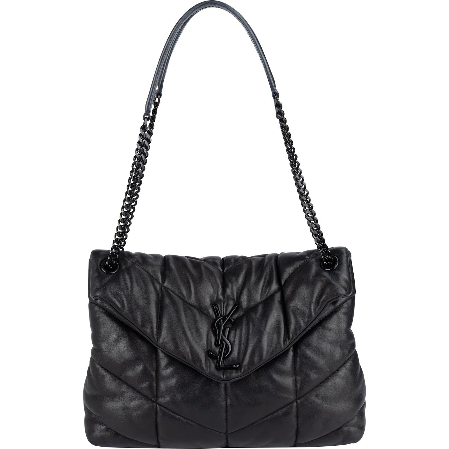 Saint Laurent Quilted Lambskin Medium Puffer Crossbody Bag