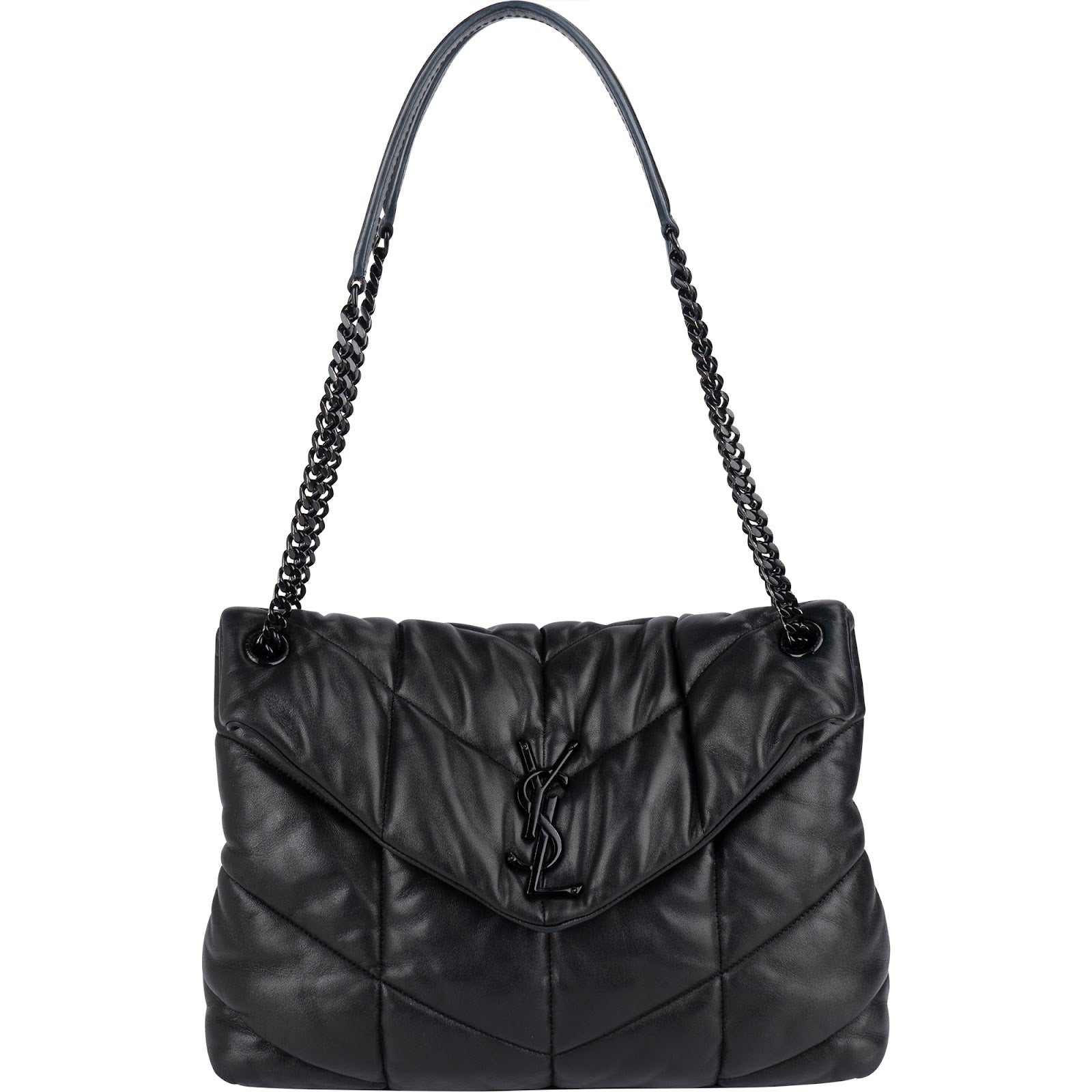 Saint Laurent Quilted Lambskin Medium Puffer Crossbody Bag