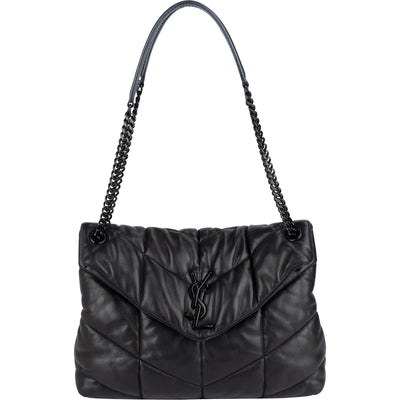 Saint Laurent Quilted Lambskin Medium Puffer Crossbody Bag