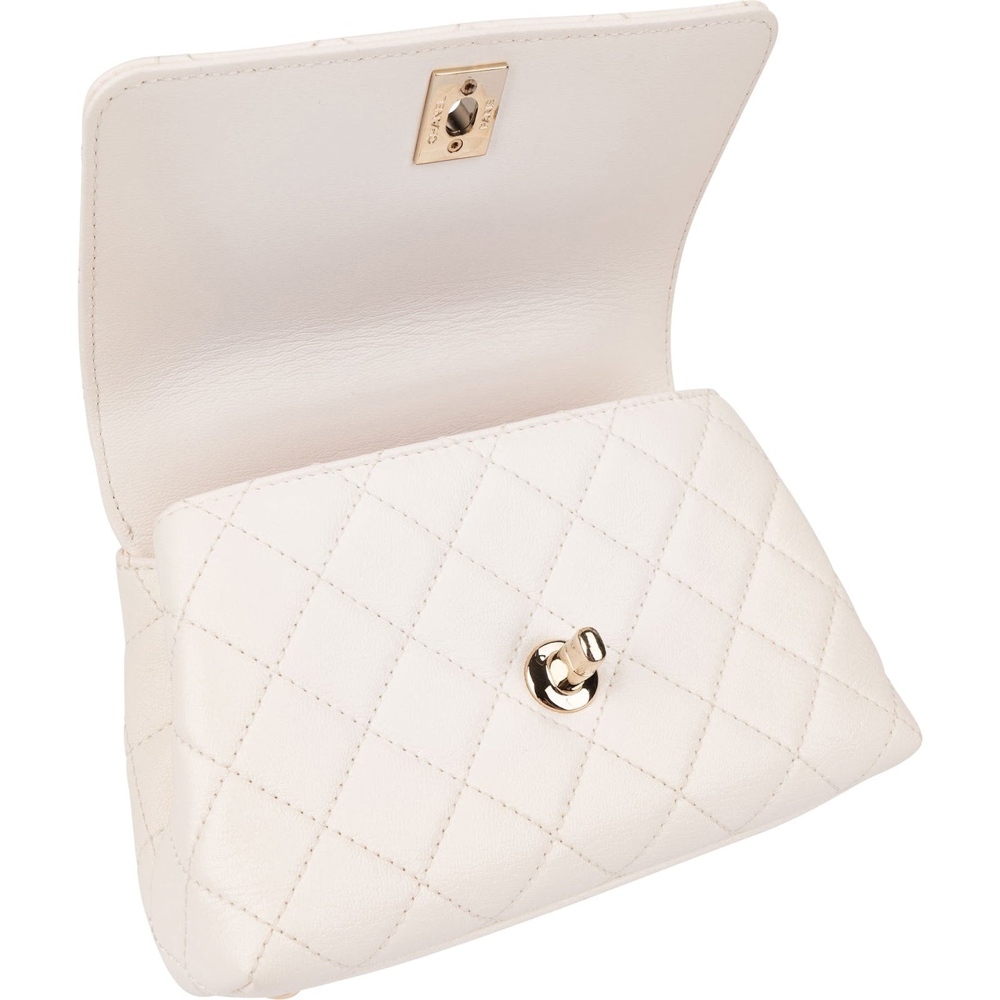 Chanel Quilted Leather Coco Rainbow Top Handle Flap Handbag