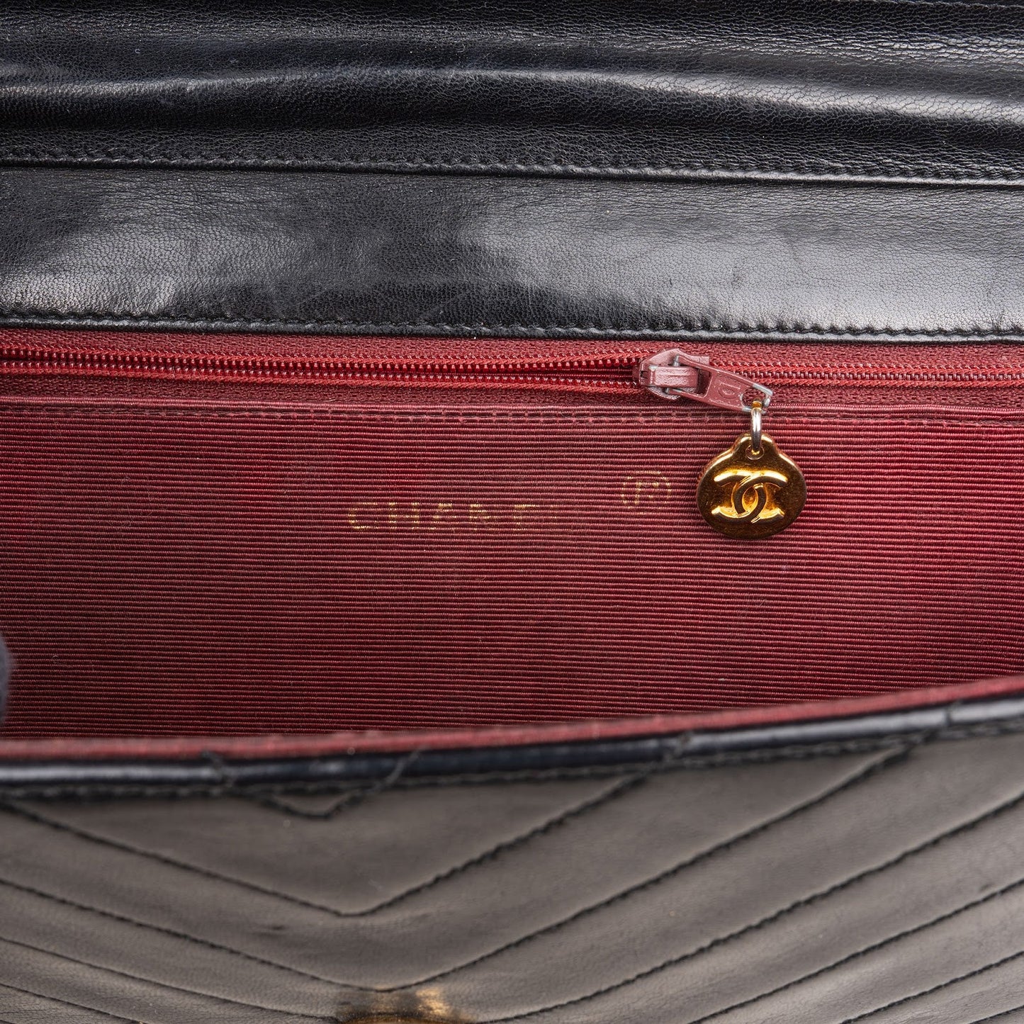 Chanel Chevron Lambskin 24K Gold Single Flap Shoulder Bag
