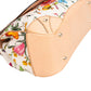 Gucci Rose Leather Flora Print Canvas Bamboo Top Handle Handbag