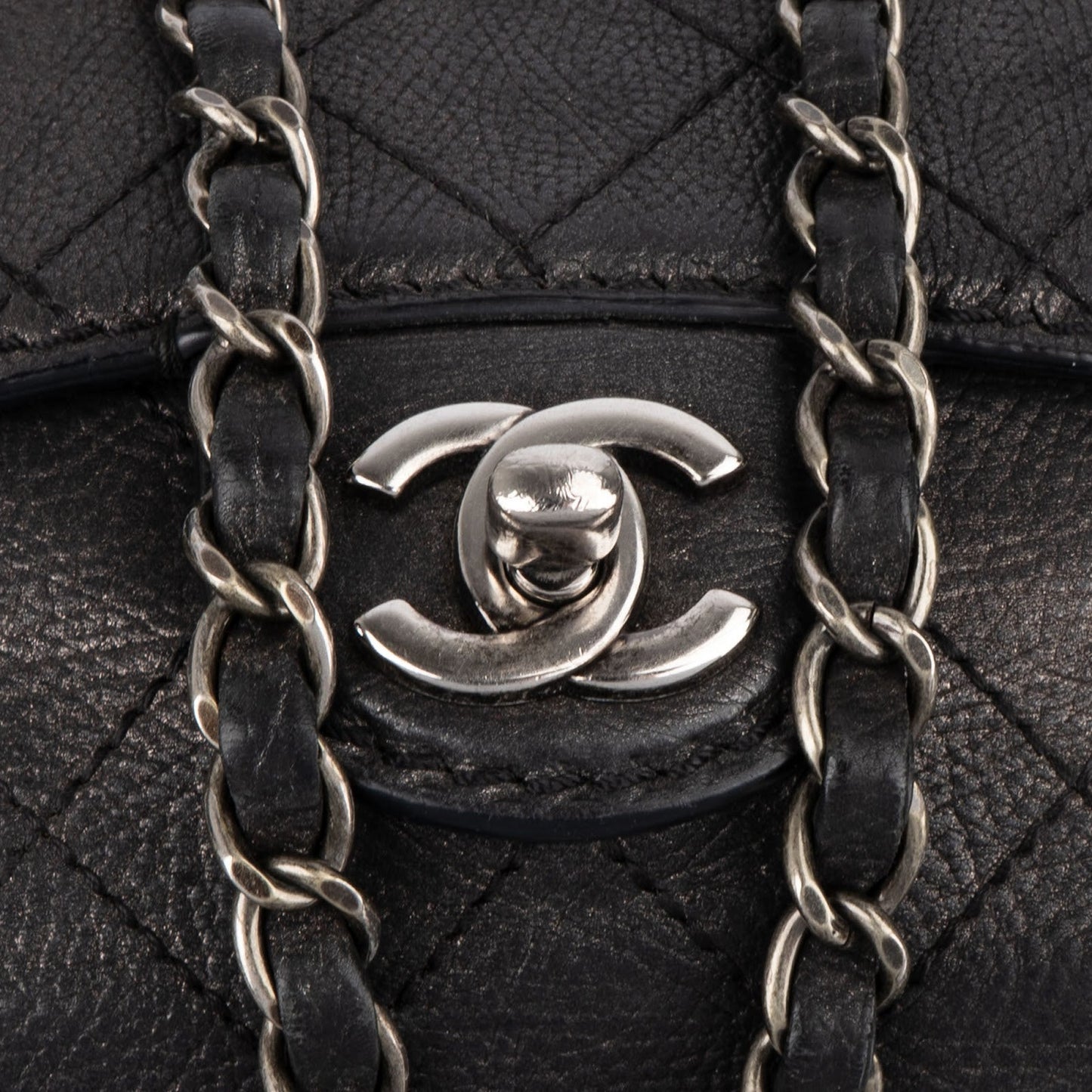 Chanel Quilted Leather Half Moon Single Flap Crossbody Bag