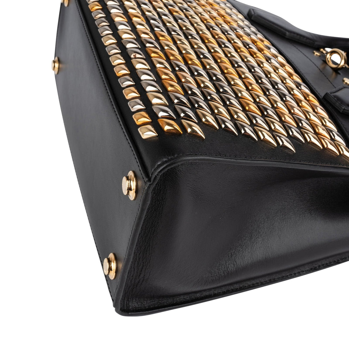Louis Vuitton Black Studded Leather City Steamer PM Handbag