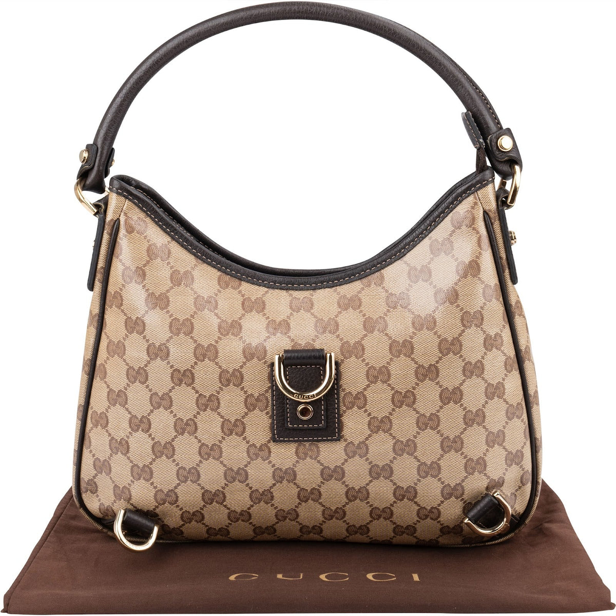 Gucci Monogram Crystal GG Abbey D-Ring Shoulder Bag