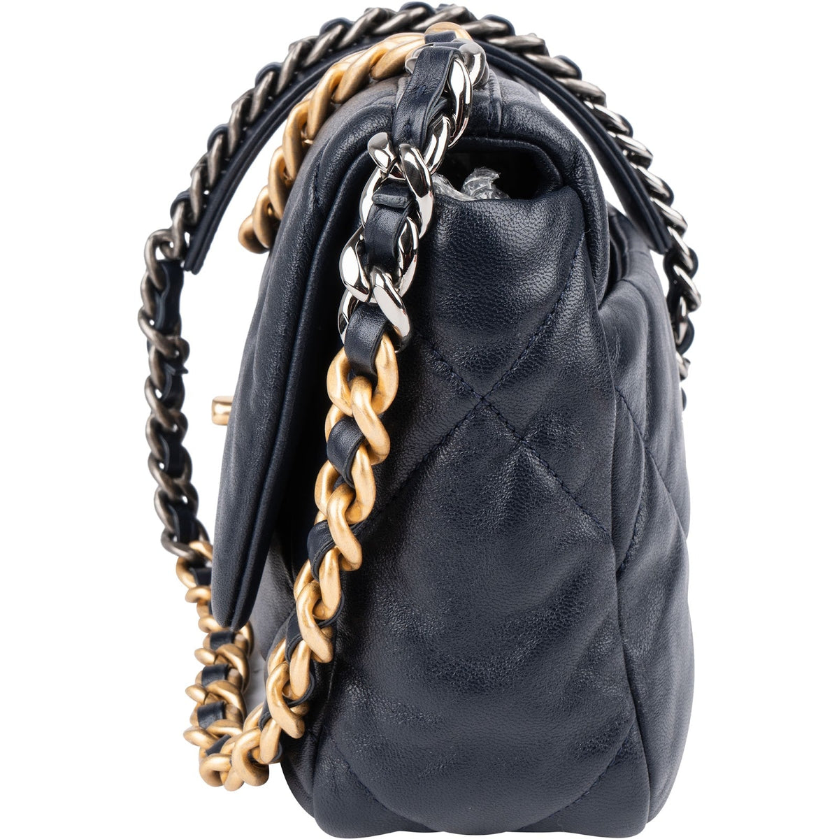 Chanel 19 Quilted Navy Lambskin Single Flap Crossbody Bag
