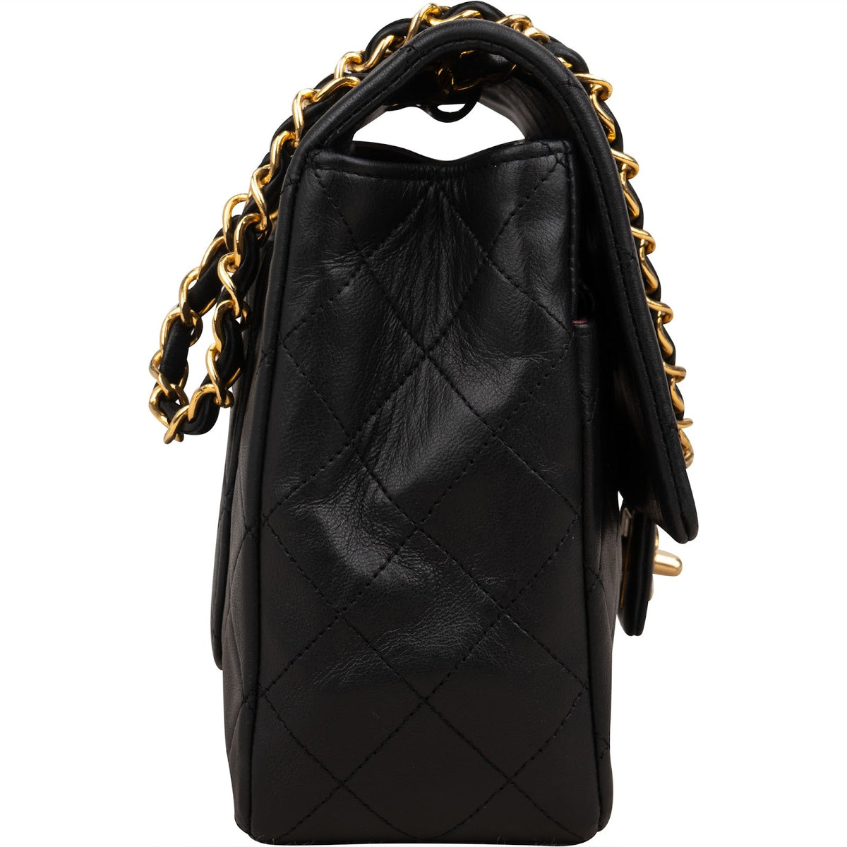 Chanel Quilted Lambskin 24K Gold Single Flap Shoulder Bag