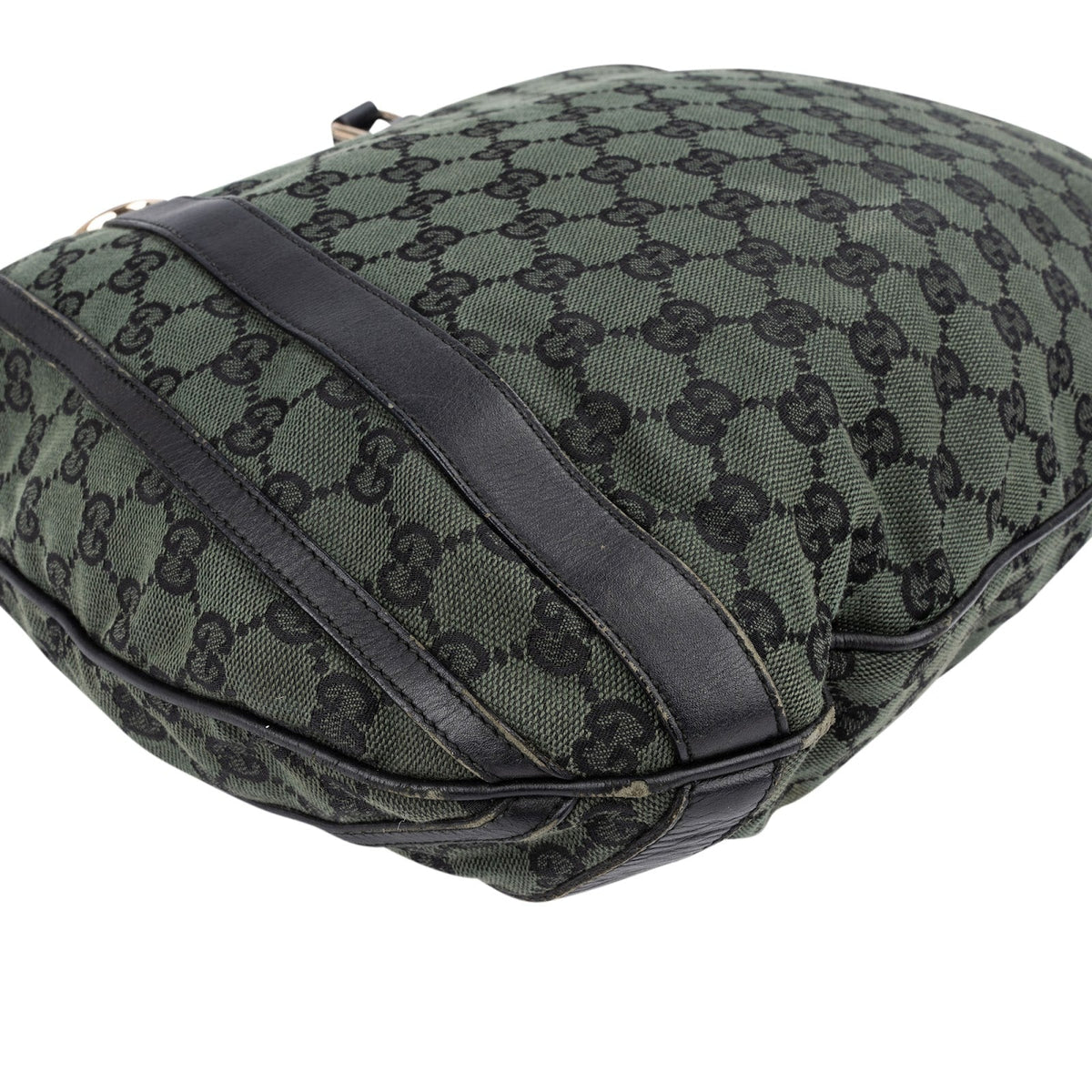 Gucci Green Monogram GG Canvas Hobo Handbag