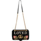 Gucci Monogram Velvet Small GG Marmont 'Loved' Embroidered Shoulder Crossbody Bag