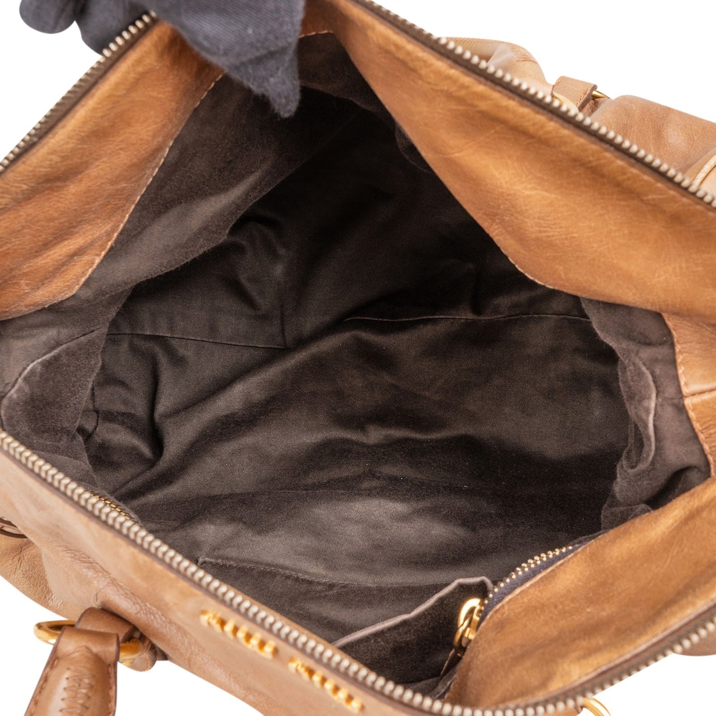Miu Miu Vitello Lux Leather Bow Bag Handbag