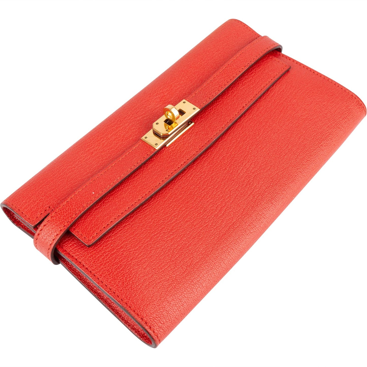 Hermès Red Clemence Leather Kelly Wallet
