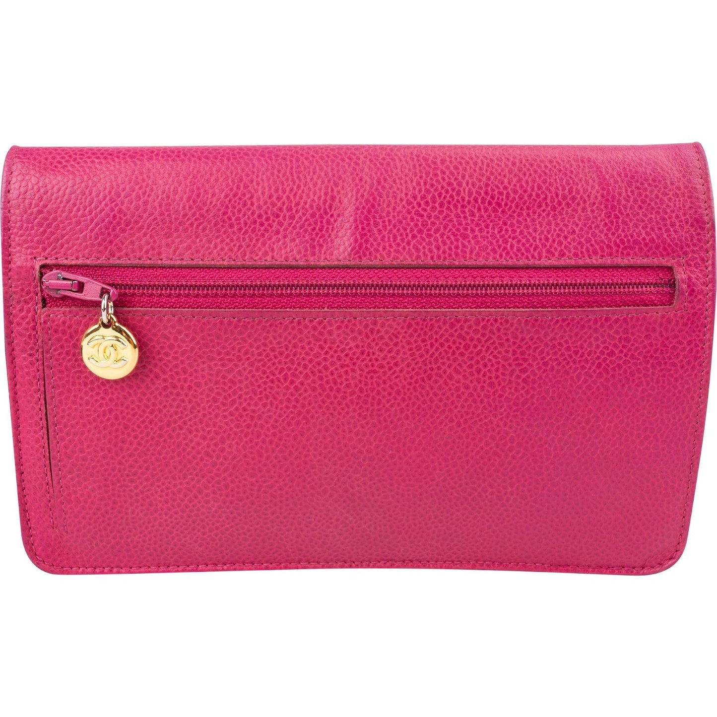 Chanel Caviar Leather Timeless CC Vintage Wallet on Chain Crossbody Bag