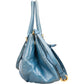 Miu Miu Blue Vitello Lux Leather Small Front Bow Handbag