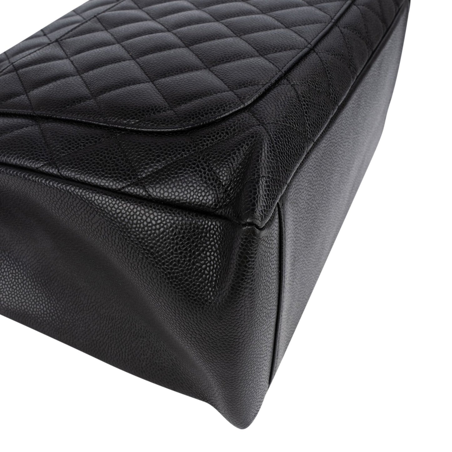 Chanel Quilted Caviar Leather CC Grand Shopping Tote Shoulder Bag