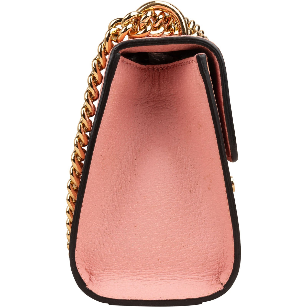 Gucci Pink Leather Glitter Embossed Fruits Small Padlock Crossbody Bag