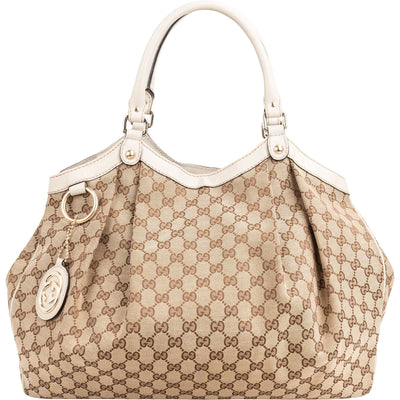 Gucci Monogram GG Canvas Large Sukey Hobo Tote Handbag