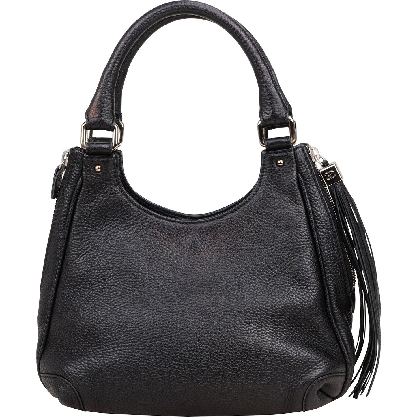 Chanel Grained Calfskin Tassel Hobo Shoulder Bag