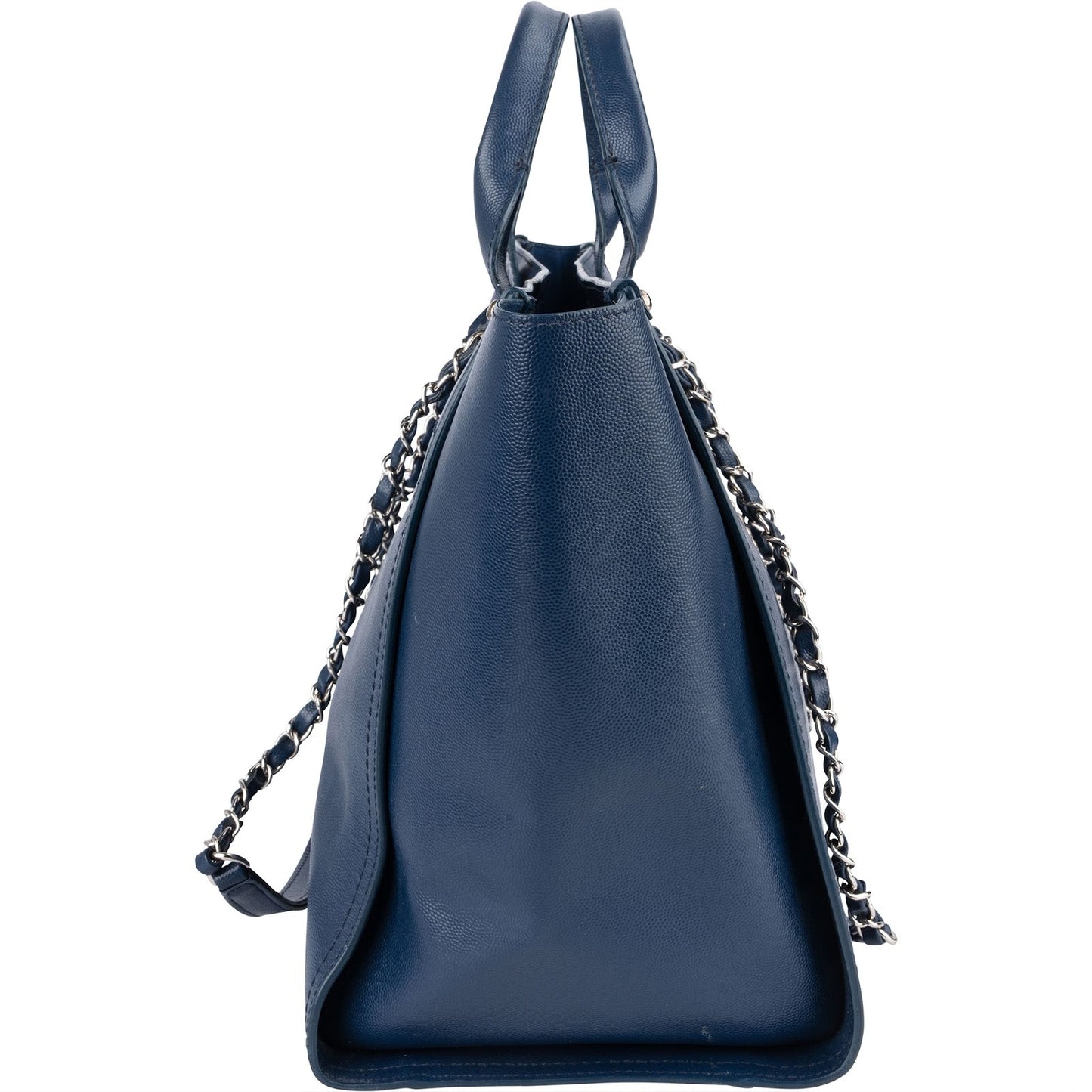 Chanel Bleu Caviar Leather Deauville Tote Shoulder Bag