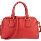 Prada Red Vitello Daino Leather Duffle Handbag