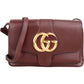 Gucci Bordeaux Leather GG Arli Small Crossbody Bag