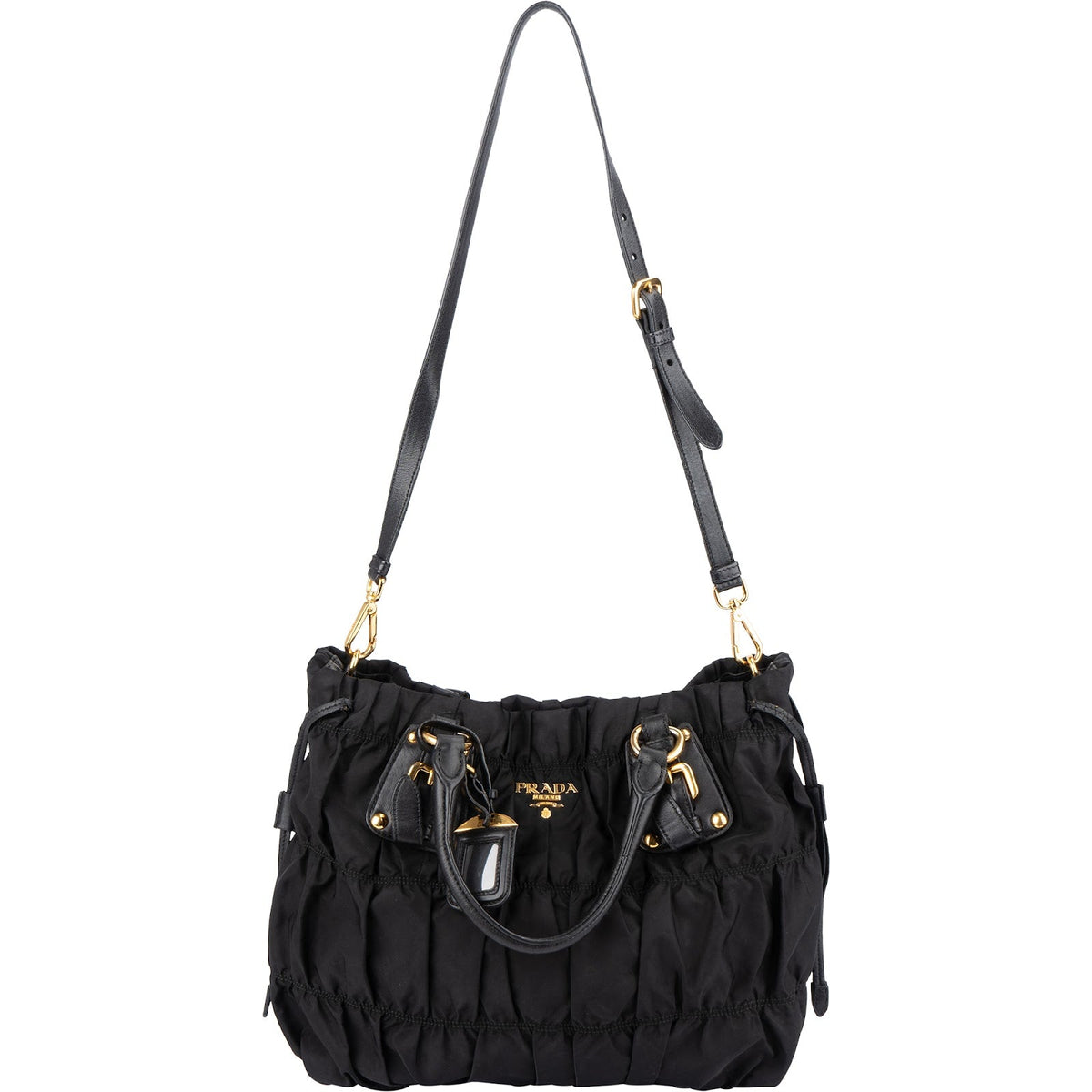 Prada Schwarz Tessuto Gaufre Drawstring Tote, Bild 7 von 13