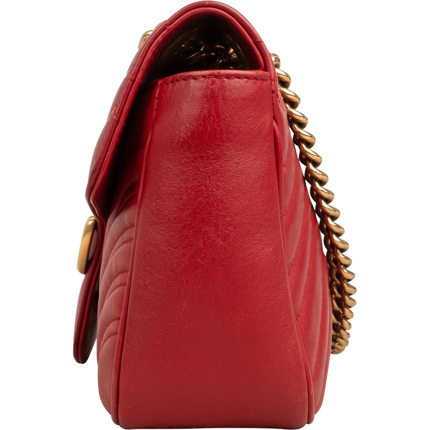 Gucci Chevron Matelassé Leather GG Marmont Medium Shoulder Crossbody Bag