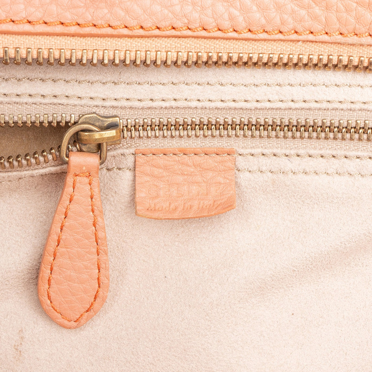 Céline Drummed Calfskin Mini Luggage Tote Handbag