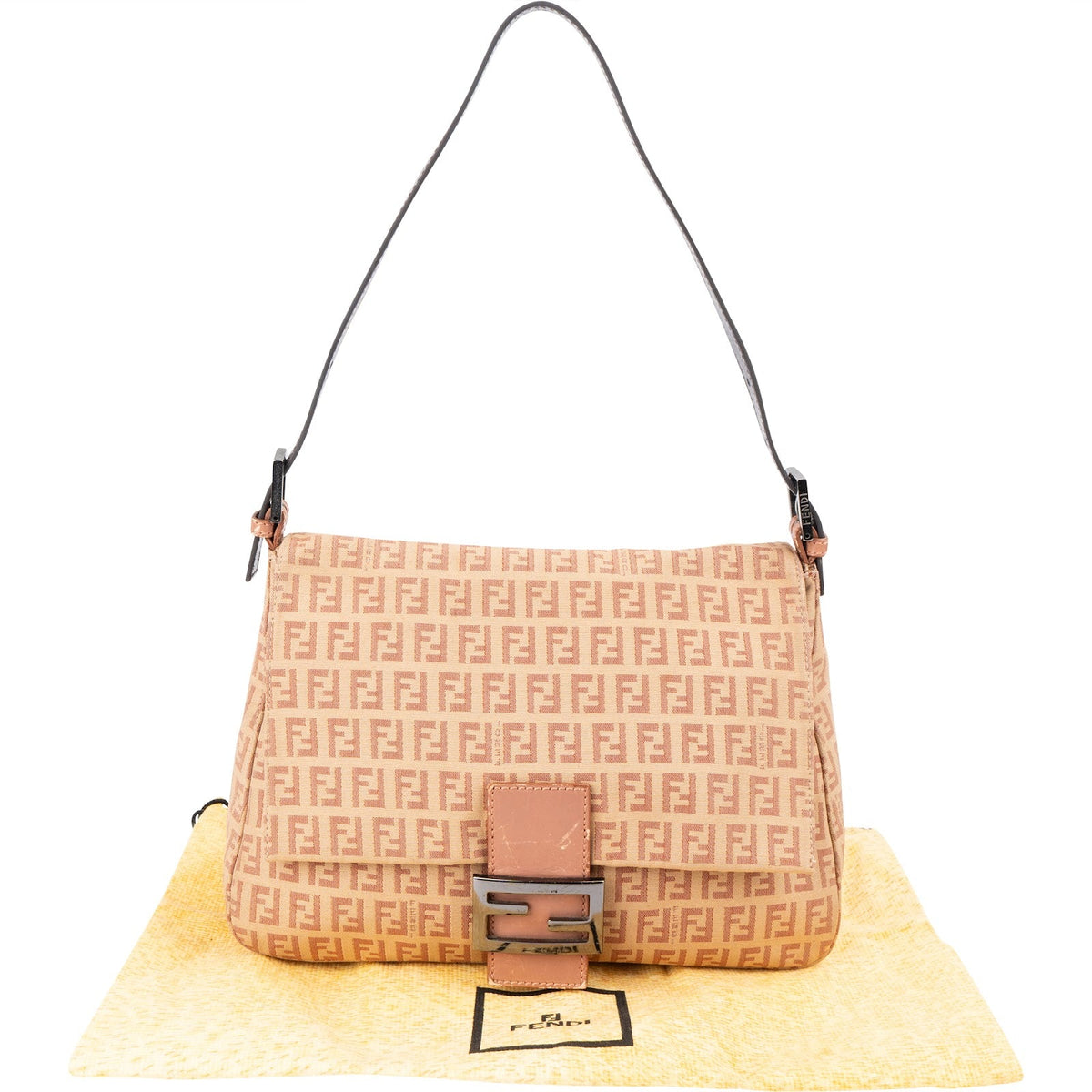 Fendi Monogram FF Zucca Mamma Baguette Shoulder Bag