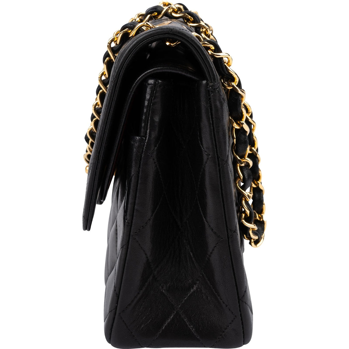 Chanel Quilted Lambskin 24K Gold Jumbo Double Flap Shoulder Bag
