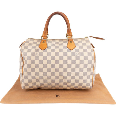 Louis Vuitton Monogram Damier Azur Speedy 30 Handbag