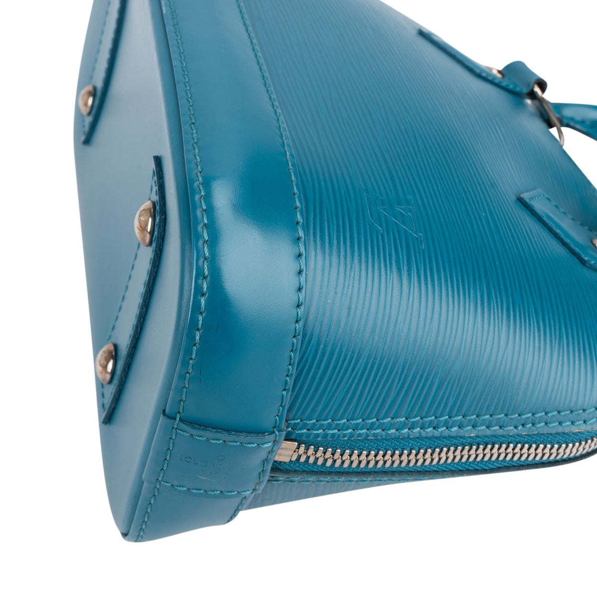 Louis Vuitton Alma BB aus blauem Epi-Leder – Ansicht 9