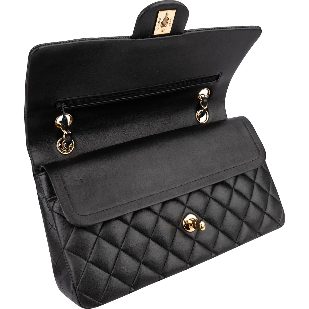 Chanel Quilted Lambskin Medium Double Flap Shoulder Bag