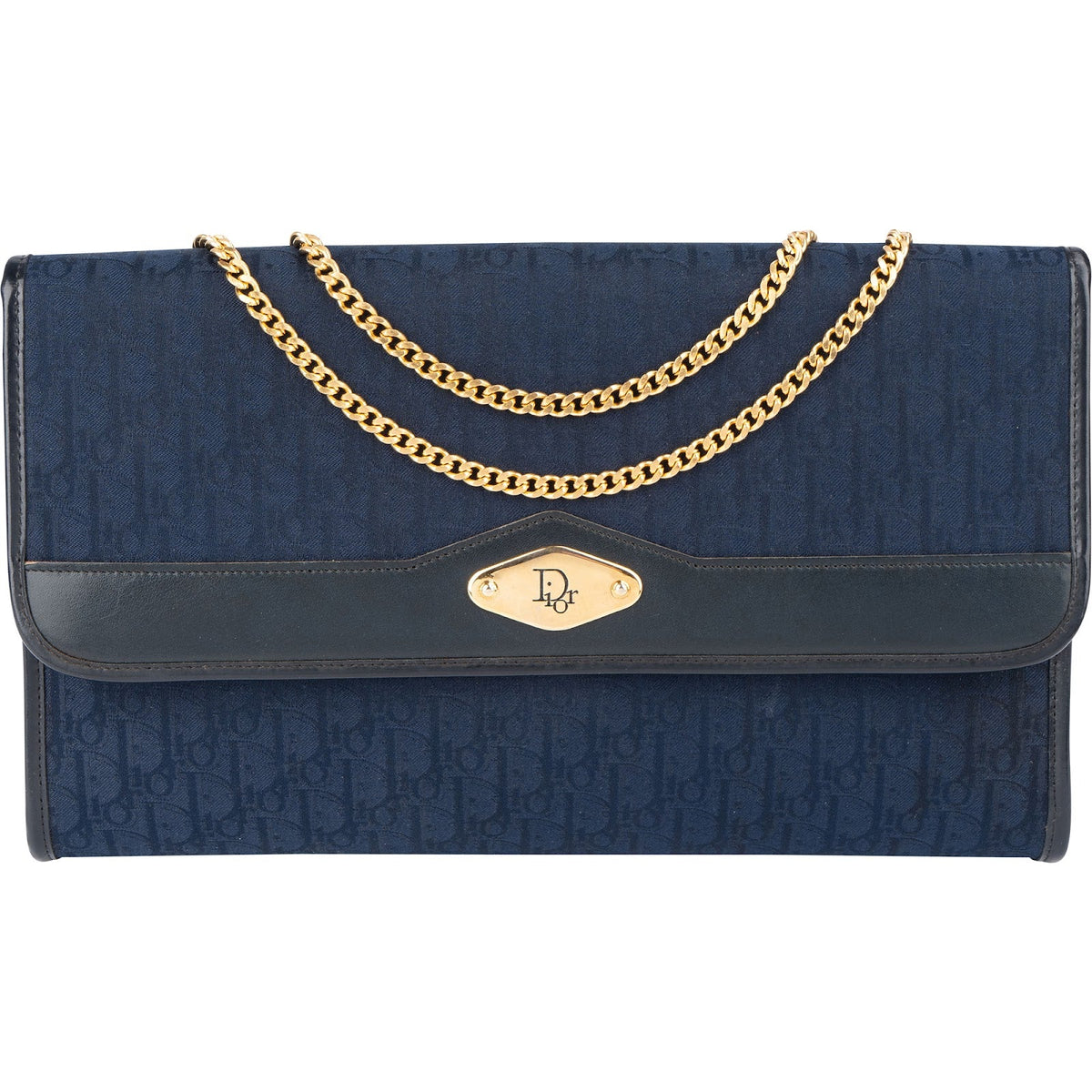 Christian Dior Oblique Monogram Canvas Jacquard Vintage Flap Shoulder Bag