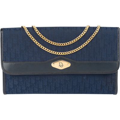 Christian Dior Oblique Monogram Canvas Jacquard Vintage Flap Shoulder Bag