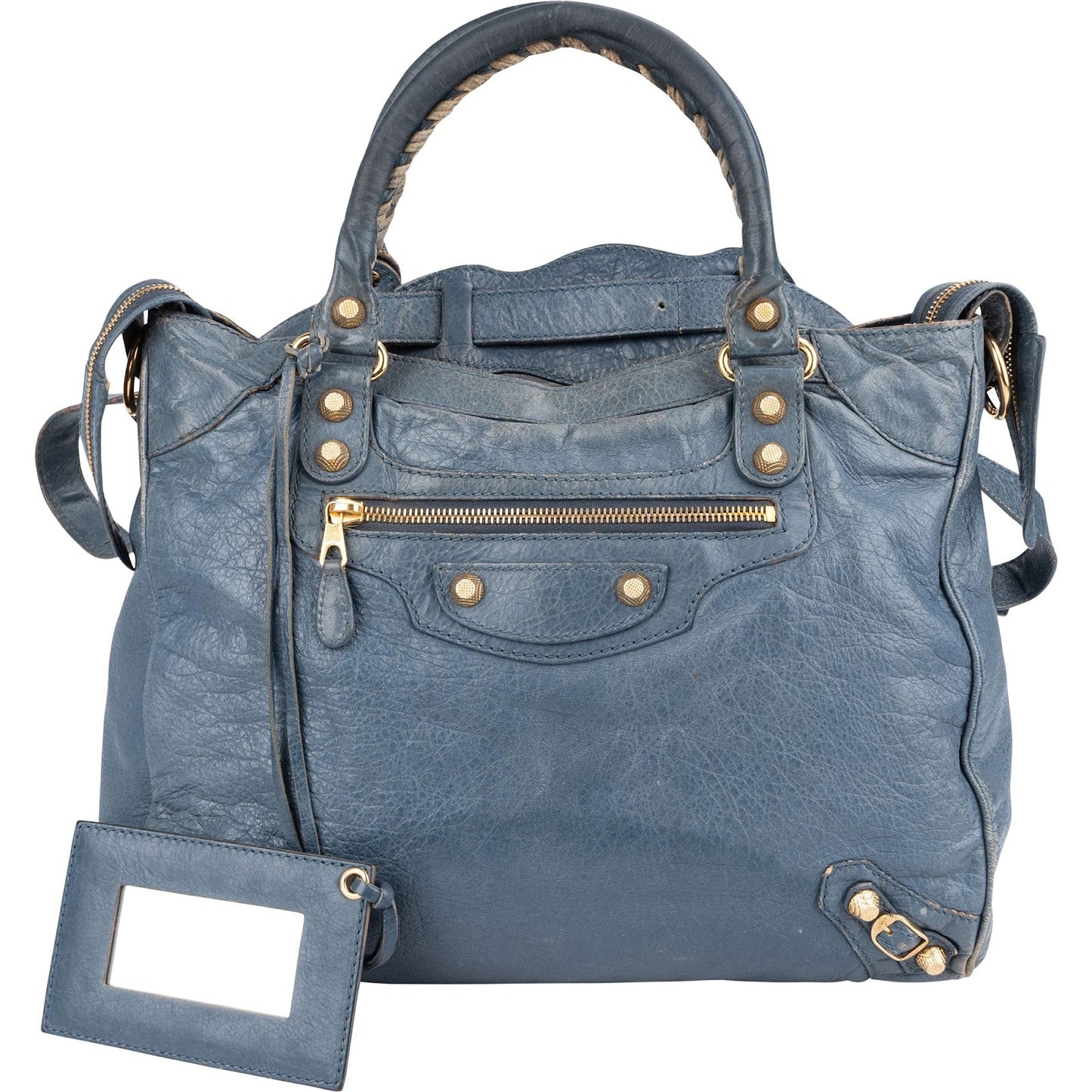 Balenciaga Blue Leather City Handbag