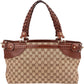 Gucci Monogram GG Canvas Woven Handle Babouska Tote Shoulder Bag